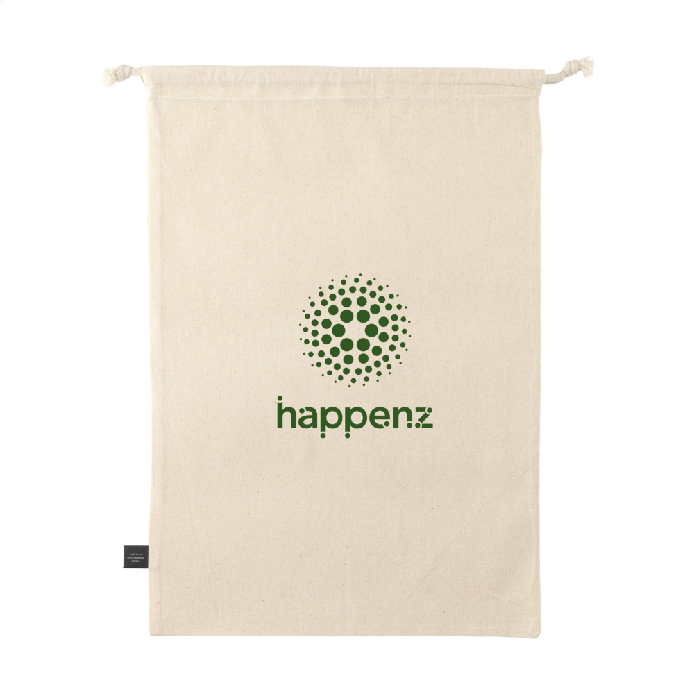 Logo trade promotional merchandise photo of: Gift Pouch Natural GRS Recycled Cotton (150 g/m²) L